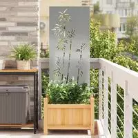 vidaXL Garten Sichtschutz-Leinwand Silber 50 x 140 cm Verzinkter Stahl