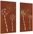 vidaXL Garten-Wanddeko Blumen-Design Cortenstahl 105x55cm, 2-tlg. (824489)