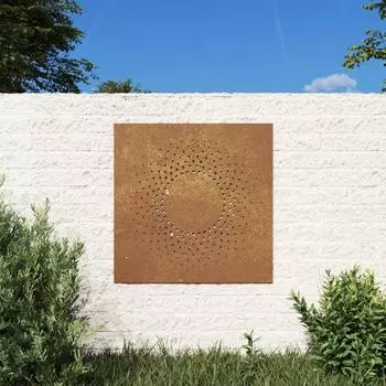 vidaXL Garten-Wanddekoration Sonnendesign, Cortenstahl, 55x55cm (824491)