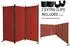 QUICK STAR Paravent 3-teilig, 170x165cm, rotorange, faltbar (47707)