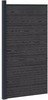 vidaXL Zaunelement WPC und Aluminium 95x186cm schwarz