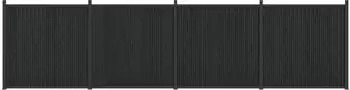 vidaXL Zaunelement 4 Stk. 705x186,5cm WPC und Aluminium schwarz (3429486)