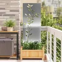 vidaXL Garten Sichtschutz-Leinwand Silber 50 x 140 cm Verzinkter Stahl