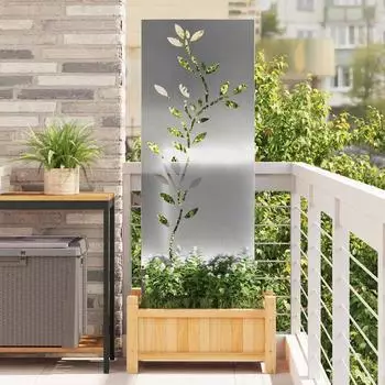 vidaXL Garten Sichtschutz-Leinwand silber 50x140cm, verzinkter Stahl (876327)