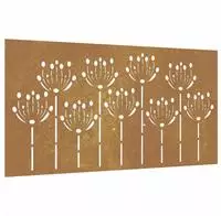 vidaXL Garten-Wanddeko 105x55 cm Cortenstahl Blumen-Design