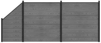 vidaXL Zaunset WPC und Aluminium 446x186cm grau (3429403)