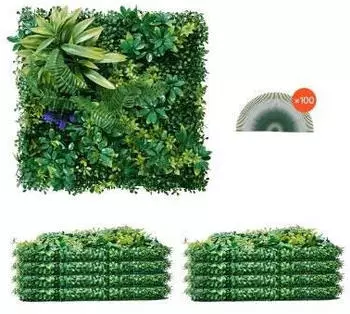 VEVOR Kunstpflanzenwand-Paneele 3D, 8 St&uuml;ck, 50x50cm, Efeu (JNP02202)