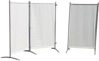 Leco - Sonnenschutz/ Windschutz Stellwand 3-teilig Mit Stahlrohrgestell, Natur