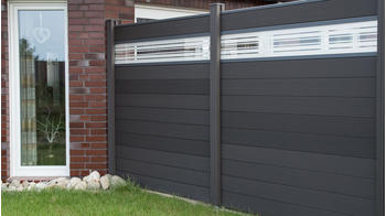 GroJa Solid Stecksystem Bausatz Quadratisch inkl. Glas-Designeinsatz 30cm anthrazitgrau (210717121960000)