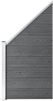 vidaXL WPC Zaun-Set 1 Quadrat + 1 Schr&auml;ge 273x186 cm Grau