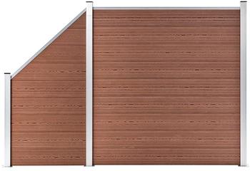vidaXL WPC Zaun-Set 1 Quadrat + 1 Schräge 273x186 cm Braun (3054430)