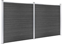 vidaXL Zaunelement Set WPC 353x186 cm Schwarz