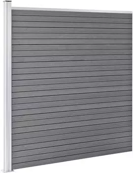 vidaXL Zaunelement Set WPC 353x186cm grau (3053225)