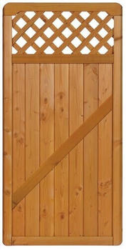 BM Massivholz Zauntür Mainau Douglasie lasiert 90 x 180 cm honig
