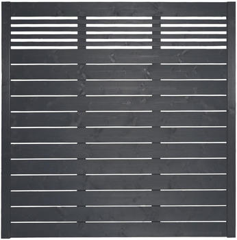 BM Massivholz Aalborg Grundelement 180 x 180 cm Fichte lasiert anthrazit