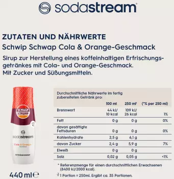 SodaStream Schwip Schwap 440ml – Cola-Orange-Geschmack mit reduziertem Zuckergehalt