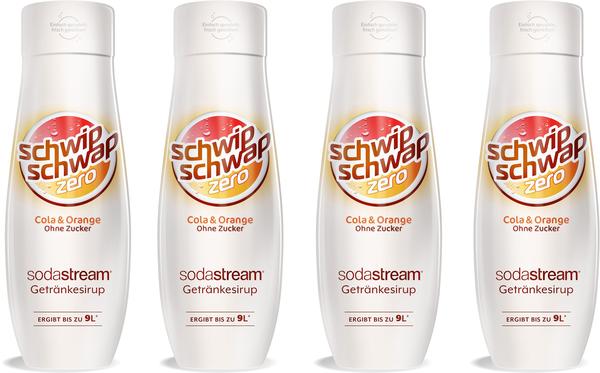 Sodastream Getränke-Sirup SchwipSchwap (Cola & Orange), ohne Zucker, 4 Stück, für bis zu 9 Liter Fertiggetränk