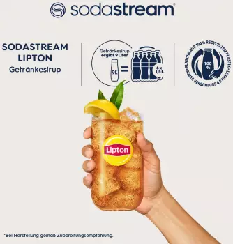 SodaStream Lipton Zitrone Getränkesirup 440ml – Kalorienarme Rezeptur mit natürlichem Geschmack