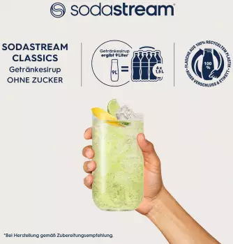 SodaStream Zitrone-Limette ohne Zucker (440ml) – Zuckerfreie Rezeptur mit nur 1 Kilokalorien pro 100 Milliliter