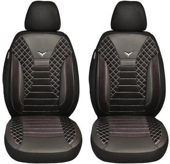 Bremer Sitzbezüge Mercedes Vito Viano W639 Fahrer & Beifahrer ab 2003-2014 2er Pack in Schwarz/Weiße Naht (PS808)