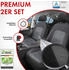 Walser Autositzbezug ZIPP-IT Premium Ellington PKW-Schonbezüge für 2 Vordersitze mit Reißverschluss-System schwarz/grau
