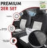 Walser Autositzbezug ZIPP-IT Premium Avignon PKW-Schonbezüge für 2 Vordersitze mit Reißverschluss-System schwarz/silber