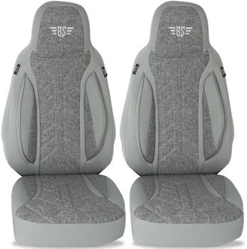 Bremer Sitzbezüge Autositzbezug für Fiat Ducato Jumper Boxer (PLKT208) Set Schonbezüge Fahrer und Beifahrer in Grau