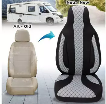 Bremer Sitzbez&uuml;ge Autositzbezug f&uuml;r f&uuml;r Ford Transit Custom Vanestro Pacific Titanium (WPL401) Set Fahrer und Beifahrer Schwarz/Grau Grau