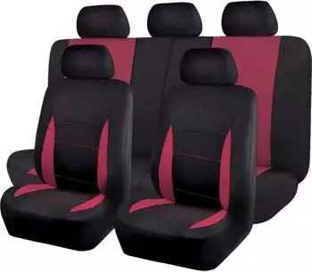 LuxusKollektion Sitzbez&uuml;ge Universal Set burgund & schwarz, Airbag-kompatibel