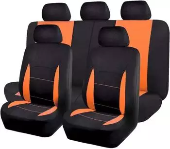 LuxusKollektion Sitzbezüge Universal Set orange-schwarz, Airbag-kompatibel