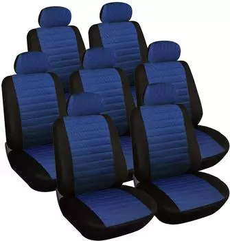 Woltu Sitzbez&uuml;ge 7er-Set, universal, schwarz/blau (#3187)