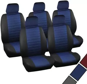 Woltu Sitzbezüge 5er-Set, universal, schwarz/blau