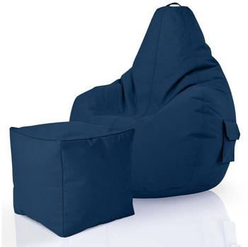 Green Bean 2er Set Gamer-Sitzsack Cozy+Cube Dunkelblau