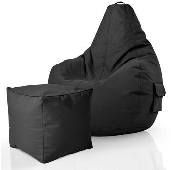 Green Bean 2er Set Gamer-Sitzsack Cozy+Cube Schwarz