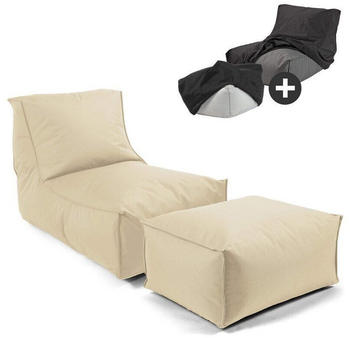 mokebo Der Sundowner mit Hocker 95x60x65 cm beige