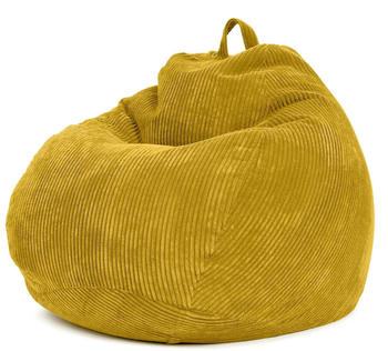 Green Bean Indoor Sitzsack Scoop 90x110cm EPS-Perlen Cordstoff Gelb