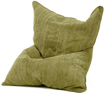 Green Bean XXL Sitzsack Square Cordstoff 370 Liter EPS-Perlen Grün