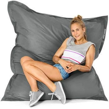 Green Bean Indoor Sitzsack Square XXL 140x180cm 380 Liter Grau