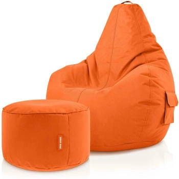 Green Bean Sitzsack Rückenlehne + Hocker Cozy+Stay 80x70x90cm 230L Lounge Chair Orange