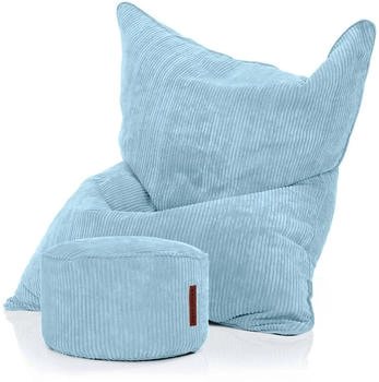 Green Bean XXL Sitzsack Square + Sitzhocker Cordstoff 370 Liter EPS-Perlen Baby