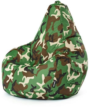 Green Bean Sitzsack R&uuml;ckenlehne Cozy 80x70x90cmGaming Chair 230L Camouflage Gr&uuml;n