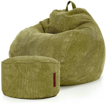 Green Bean 2er Set Indoor XXL Sitzsack + Pouf Scoop+Cord EPS-Perlen Grün