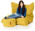 Green Bean XXL Sitzsack Square + Sitzhocker Cordstoff 370 Liter EPS-Perlen Gelb