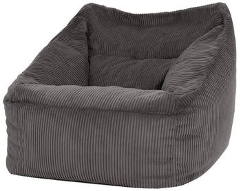 Icon XXL Sitzsack Cord Flauschig Morgan 100x80x88cm grau