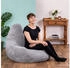 Icon Sitzsack Sessel mit Liege Cord Dalton hellgrau