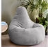 Icon Sitzsack Sessel mit Liege Cord Dalton hellgrau