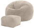 Icon Sitzsack Klassischer Cord Kingston mit Hocker 85x50cm beige