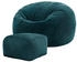 Icon Sitzsack Klassischer Cord Kingston mit Hocker 85x50cm blaugrün