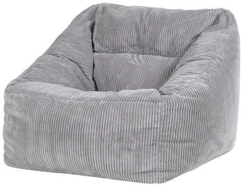 Icon XXL Sitzsack Cord Flauschig Morgan 100x80x88cm hellgrau