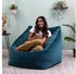 Icon XXL Sitzsack Samt Natalia mit Hocker 100x80x88cm blaugrün